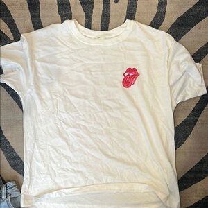 White T-Shirt with Red Logo